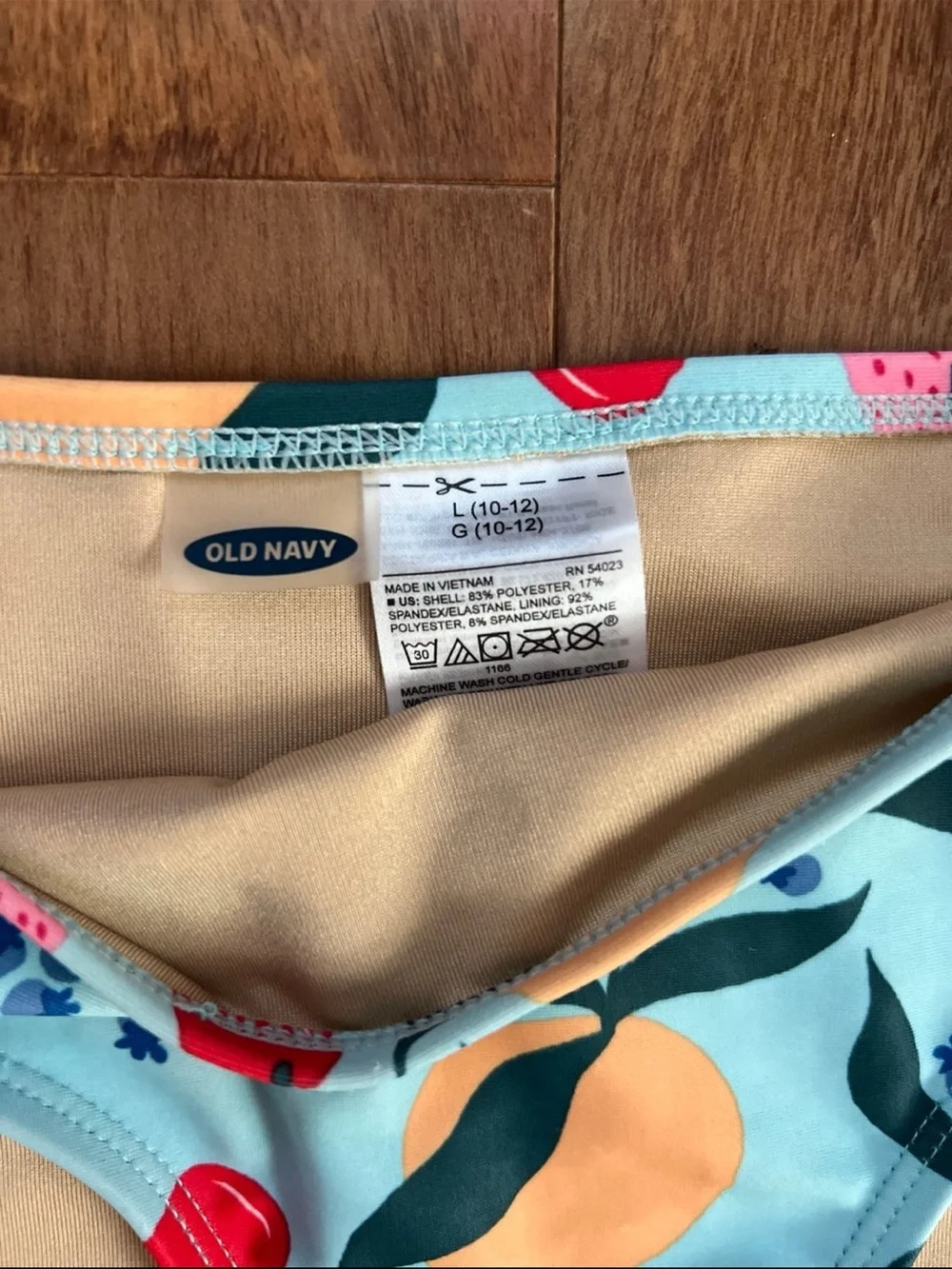 Old Navy Light Blue Fruit Print Ruffle Two-Piece Swim Set